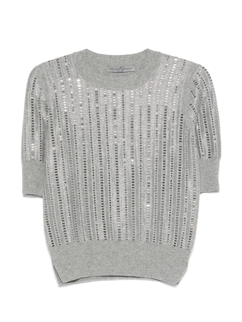Ermanno Scervino ribbed short-sleeved T-shirt Grijs