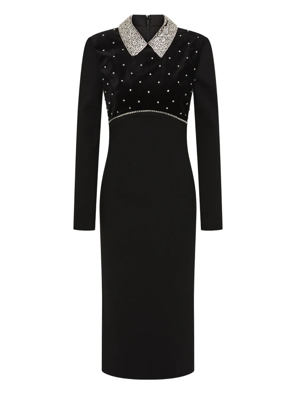 Rebecca+Vallance+robe+mi-longue+Alistair+à+col+ornemente+-+Noir