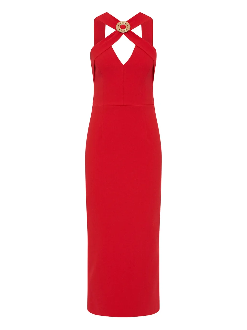 Cameron cross-neck midi dress
