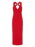 Rebecca Vallance Cameron cross-neck midi dress - Red