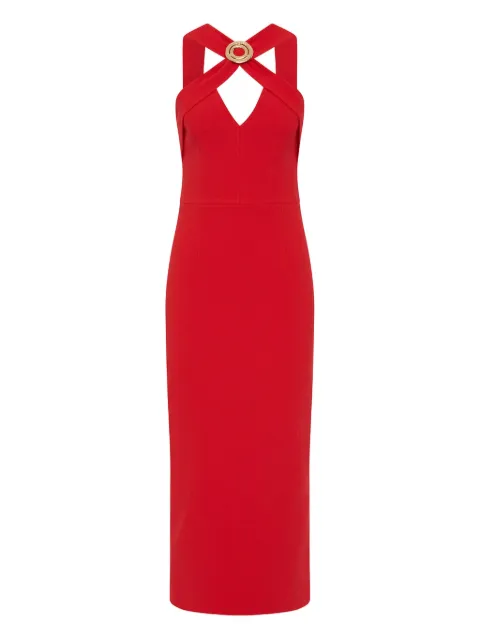 Rebecca Vallance Cameron cross-neck midi dress