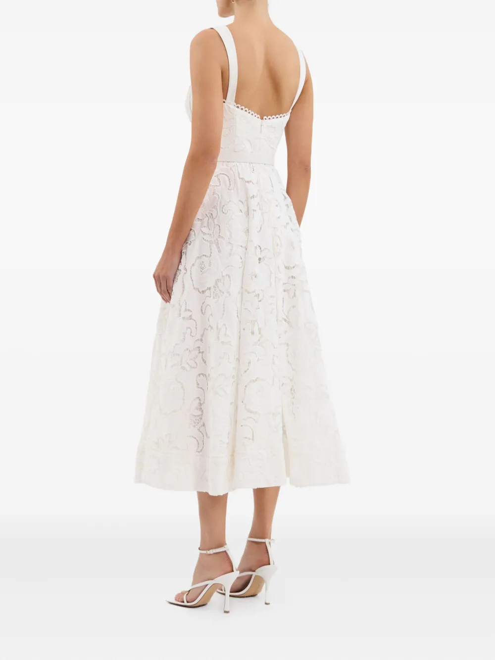 Rebecca Vallance Ginger midi-jurk met afwerking van kant Beige