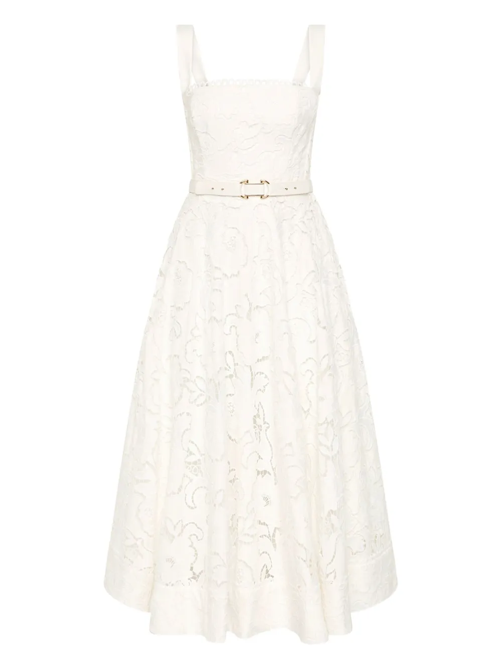 Rebecca Vallance robe mi-longue Ginger à fleurs | tons neutres | Image 1