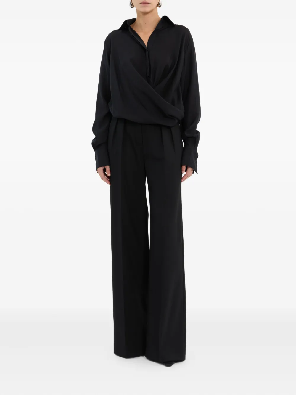 Rebecca Vallance Noor blouse met kraag en gedraaid detail aan de voorkant - Zwart