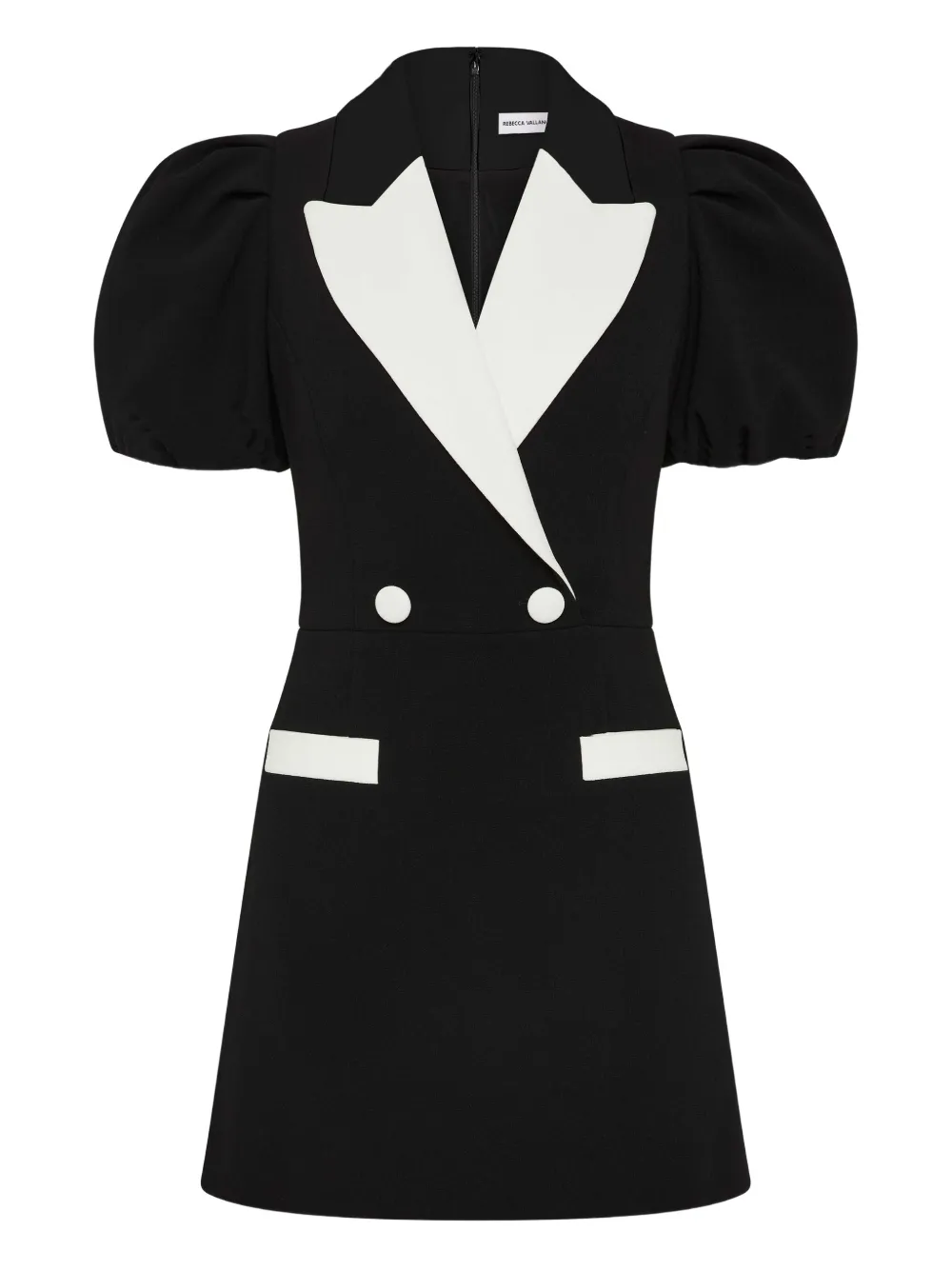 Emma puff-sleeve double-breasted dress