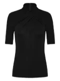 Rebecca Vallance Arial twist-neck short-sleeve top - Black