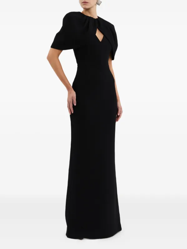 Rebecca Vallance Cameron cape-neckline Maxi Dress | Black | FARFETCH