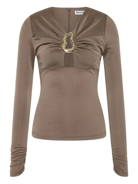 Rebecca Vallance blusa manga larga con abertura en el cuello