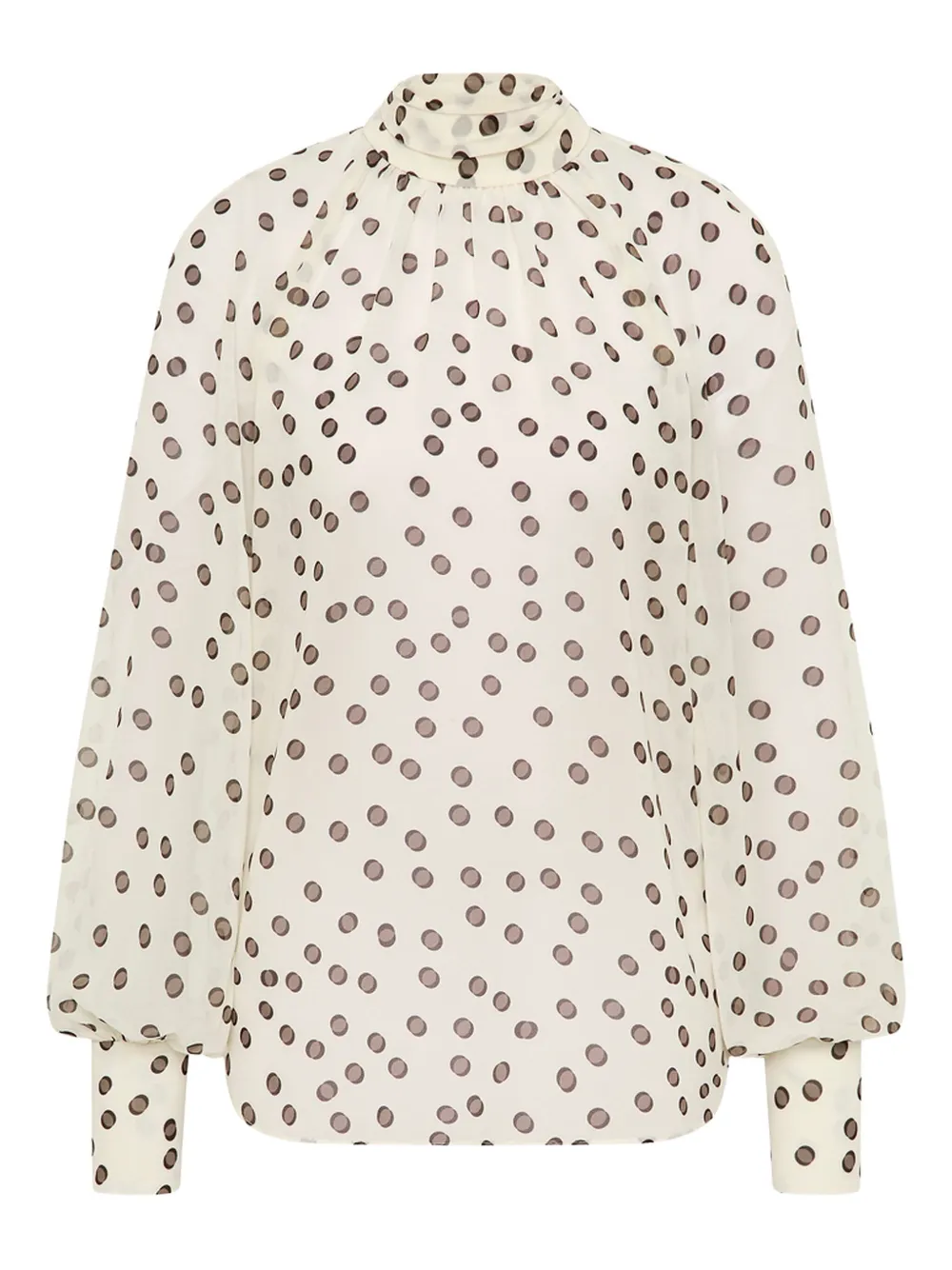 Rebecca Vallance Candice Polka-dot High-neck Blouse In Multi