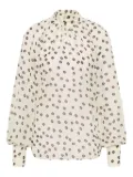 Rebecca Vallance Candice polka-dot high-neck blouse - Neutrals