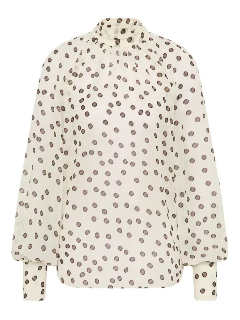 Rebecca Vallance Candice polka-dot high-neck blouse