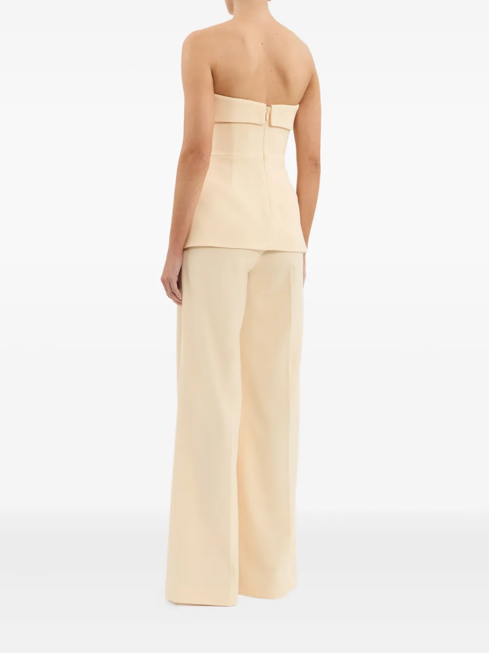 Rebecca Vallance strapless double-breasted top Geel
