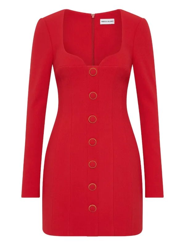 Rebecca Vallance Cameron button-front Mini Dress | Red | FARFETCH