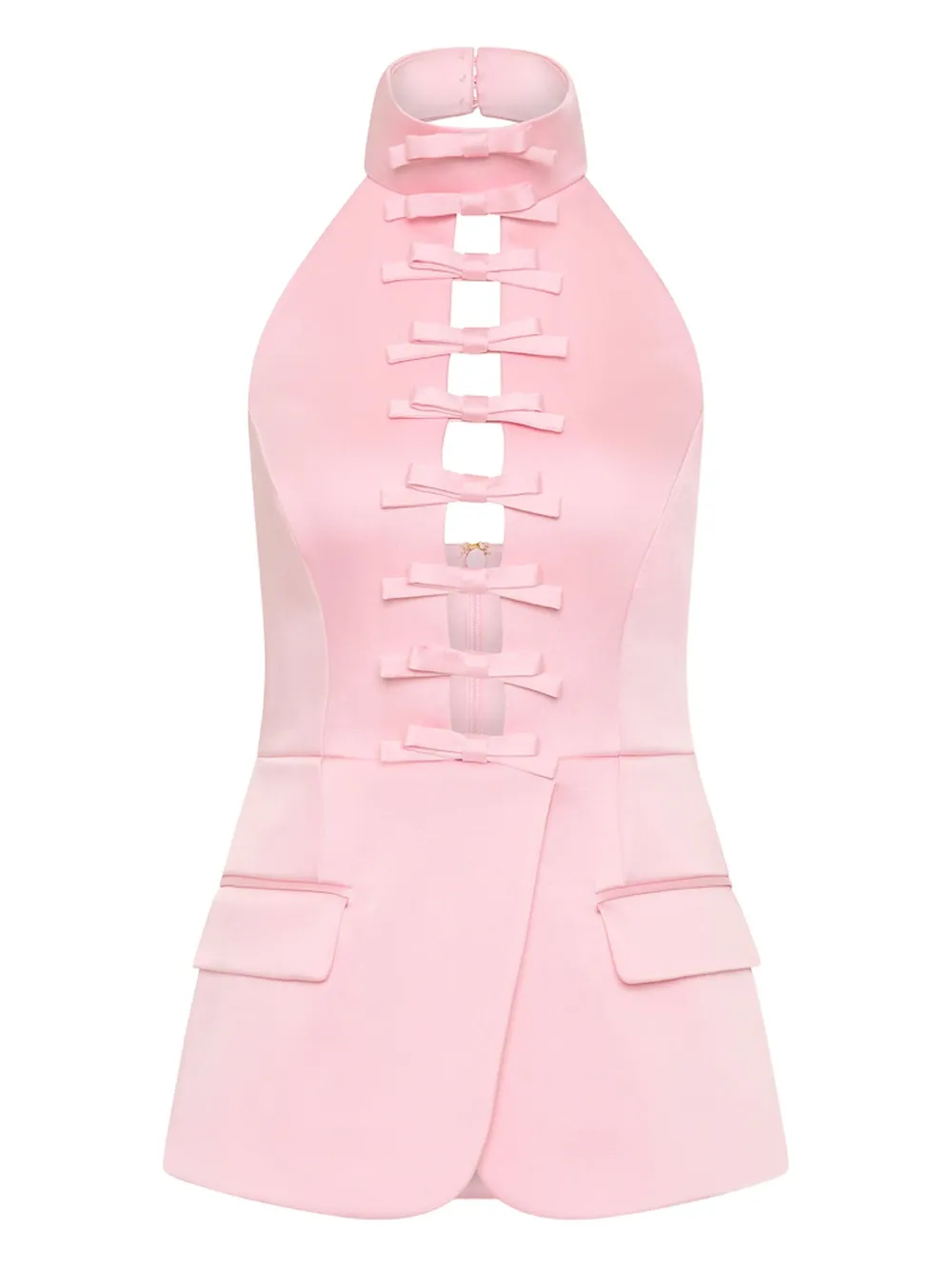 bow-detail halterneck blouse