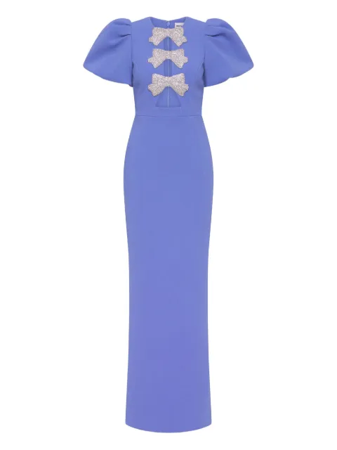 Rebecca Vallance puff-sleeves embellished maxi evening dress