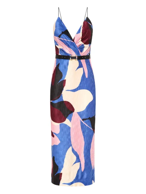 Rebecca Vallance Mika pleated floral-print midi dress