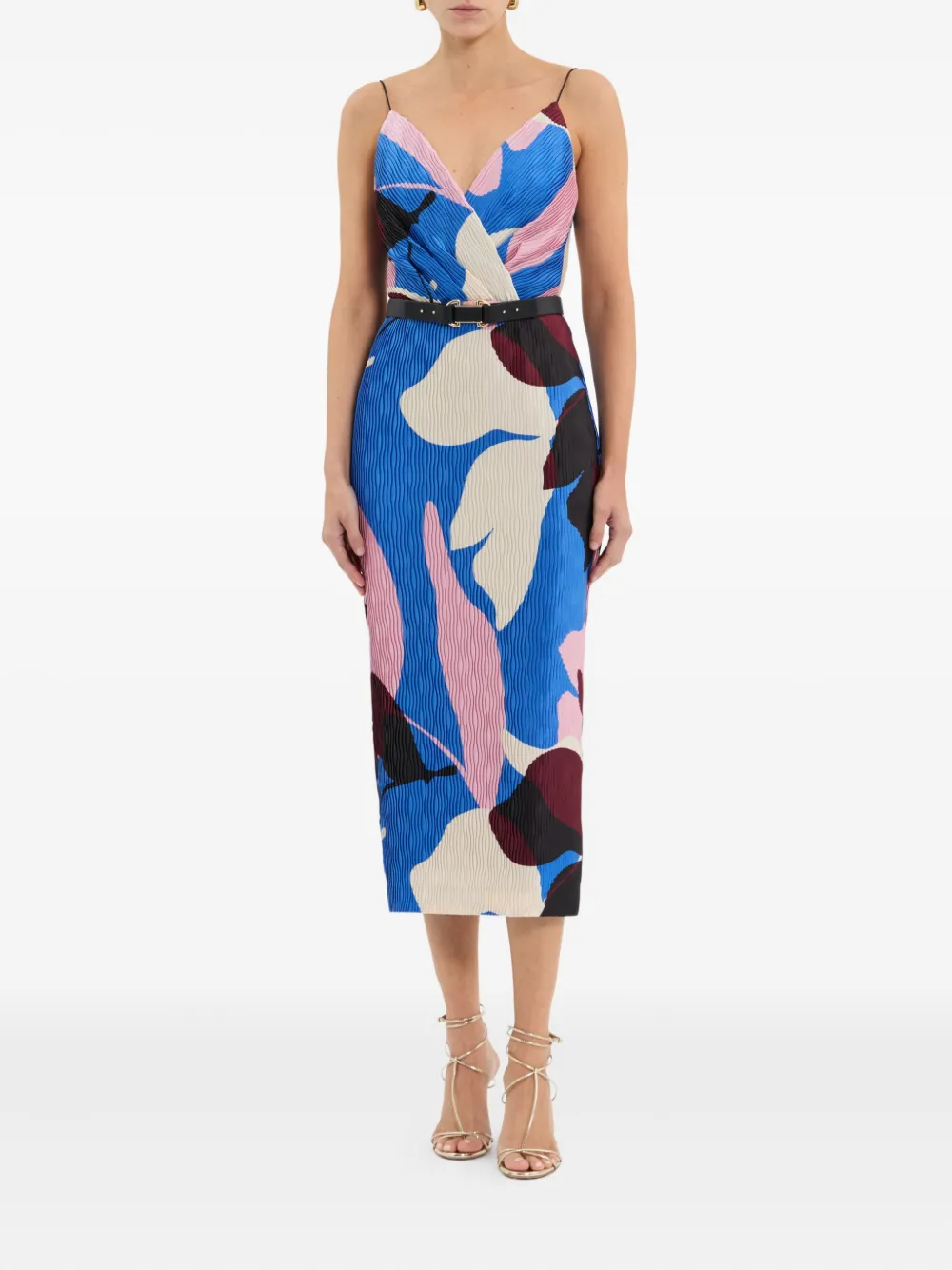 Rebecca Vallance Mika midi-jurk met plooien en bloemenprint - Blauw