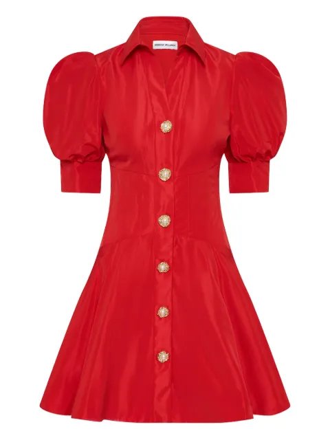 Rebecca Vallance puff-sleeve button-front mini dress