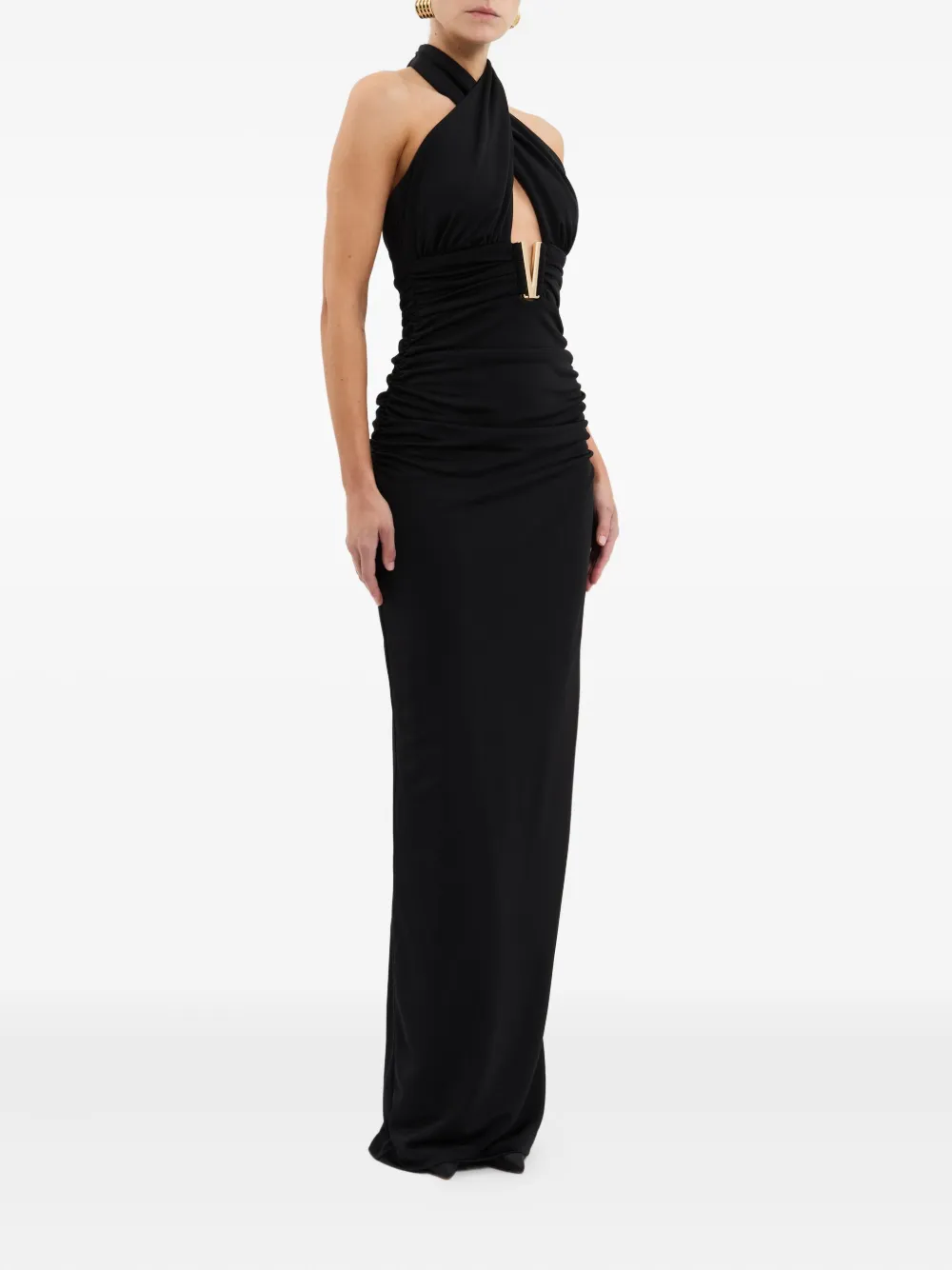 Rebecca Vallance Mischa halterneck maxi dress Zwart
