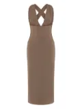Rebecca Vallance Misha cross-back corset midi dress - Brown
