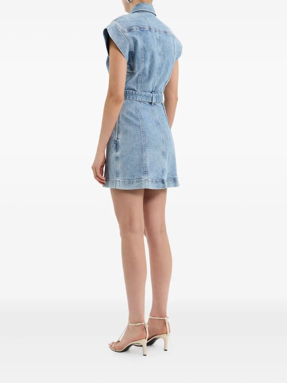 Rebecca Vallance Adian button-down mini-jurk met ceintuur Blauw