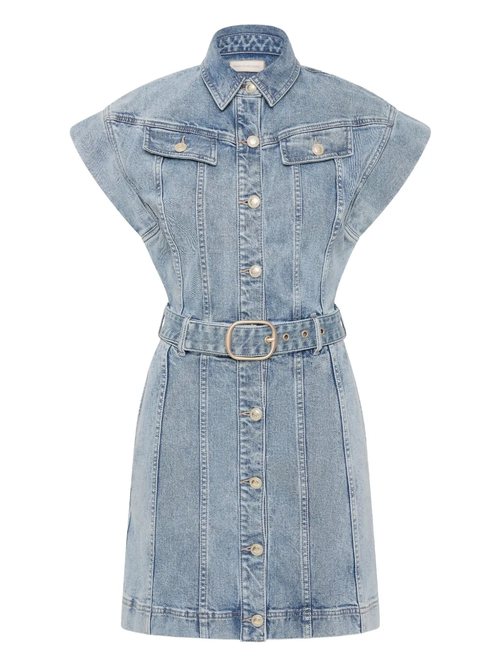 Rebecca Vallance Adian button-down belted mini dress | Blue | Image 1