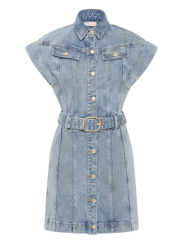 rebecca denim mini dress Lace Trim Pleated Denim Collar, Rebecca Stretch Mini Dress in Black, Size S,