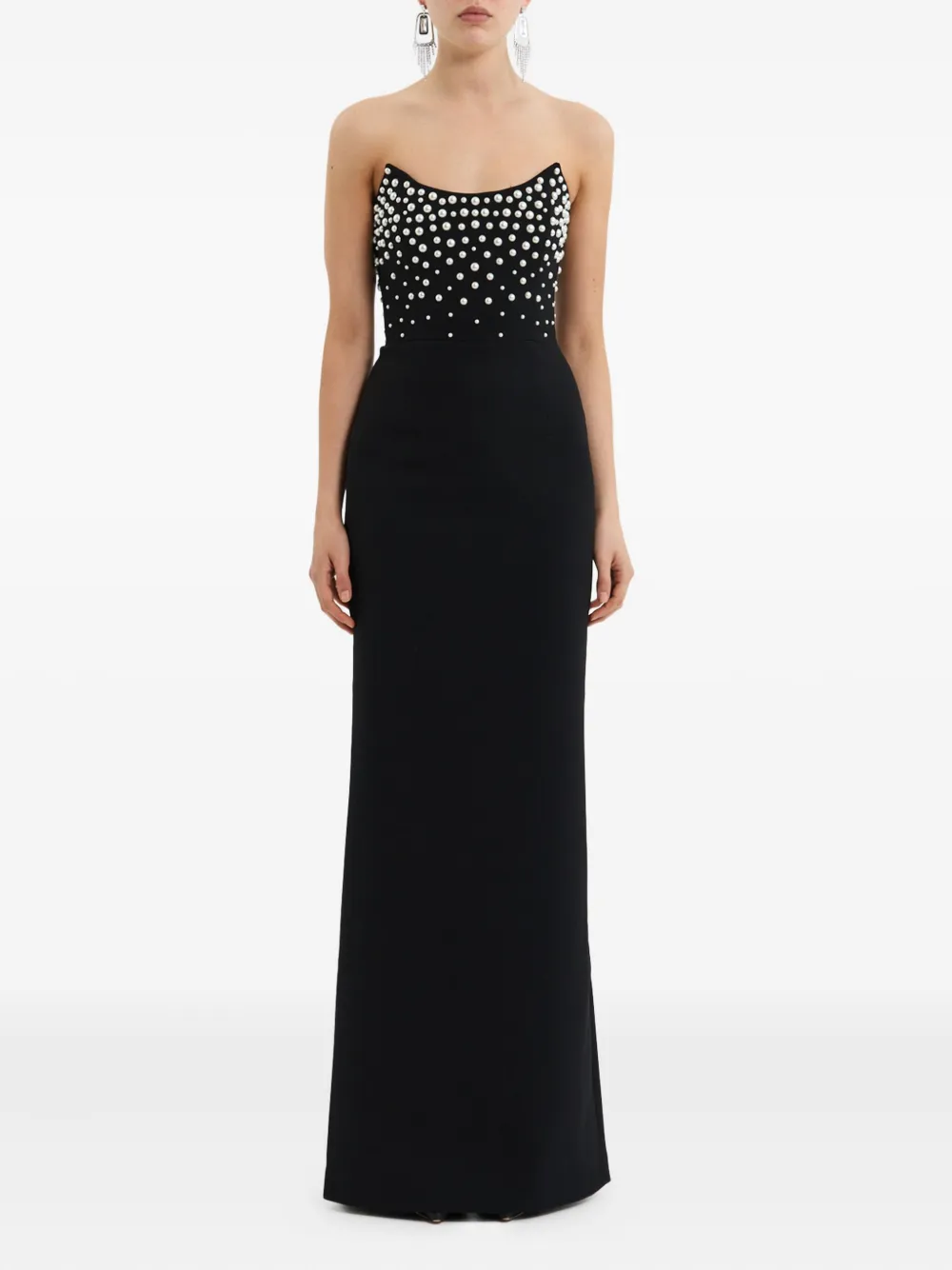 Rebecca Vallance Lynette strapless avondjurk met verfraaid bovenwerk - Zwart