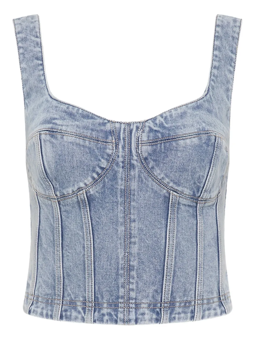 Rebecca Vallance Denim Corset Top In Multi