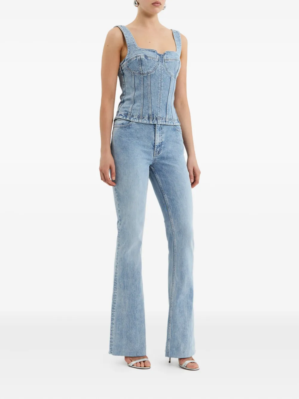 Rebecca Vallance Denim Corset Top In Multi