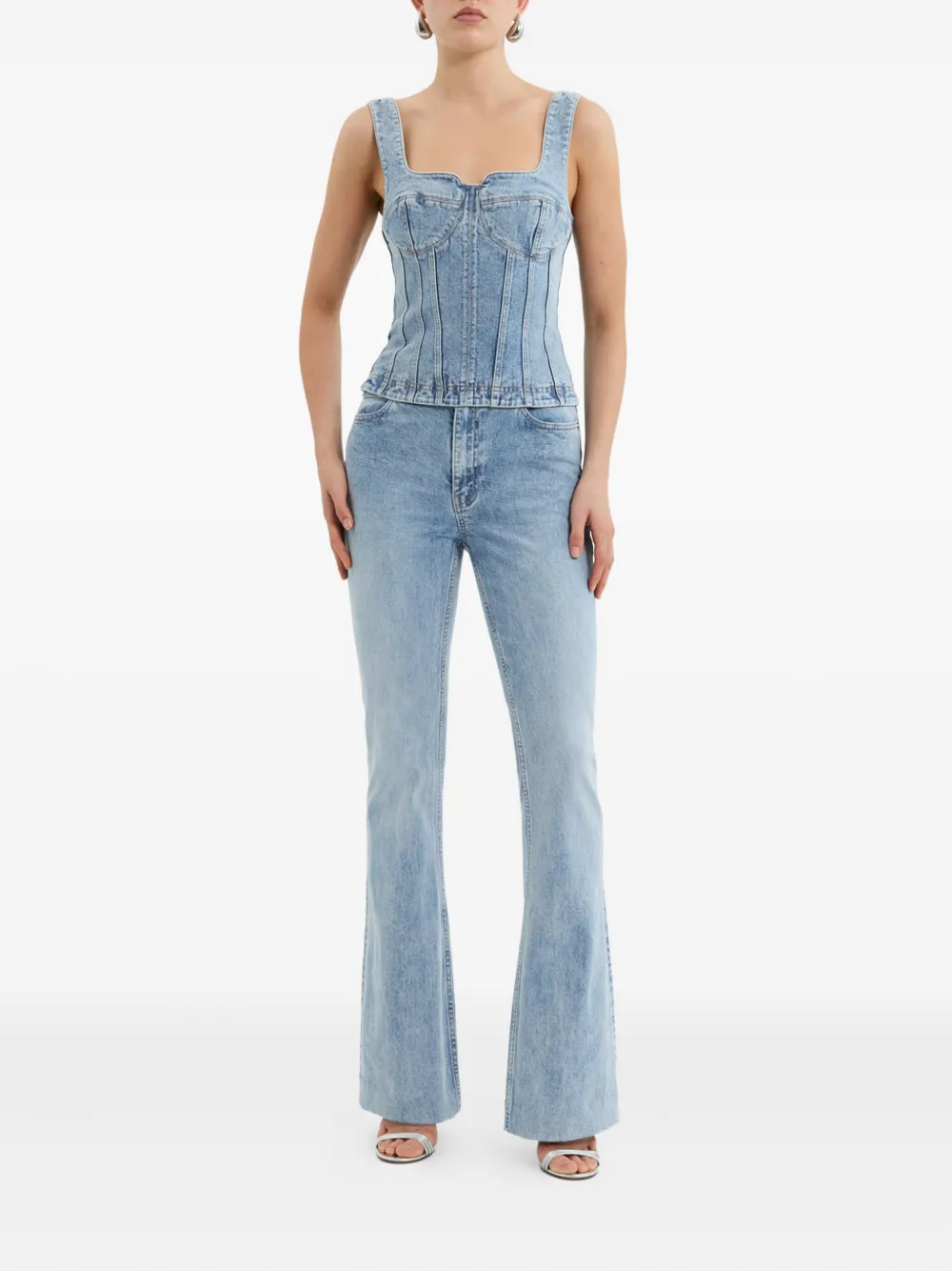 Rebecca Vallance Denim Corset Top In Multi