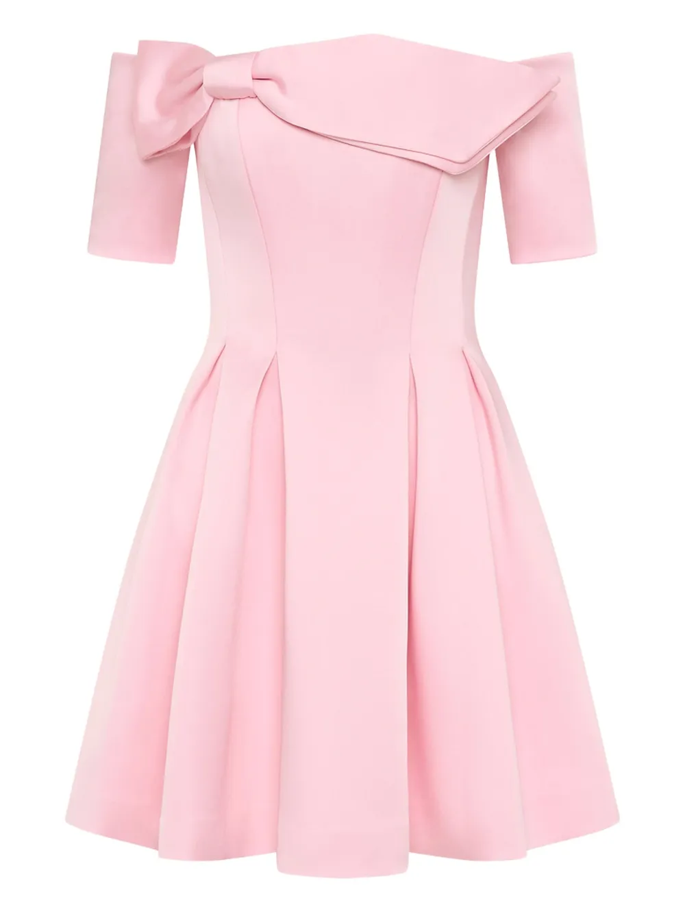 Aymee bow-detail pleated mini dress