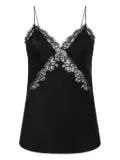Rebecca Vallance lace-insert satin vest - Black