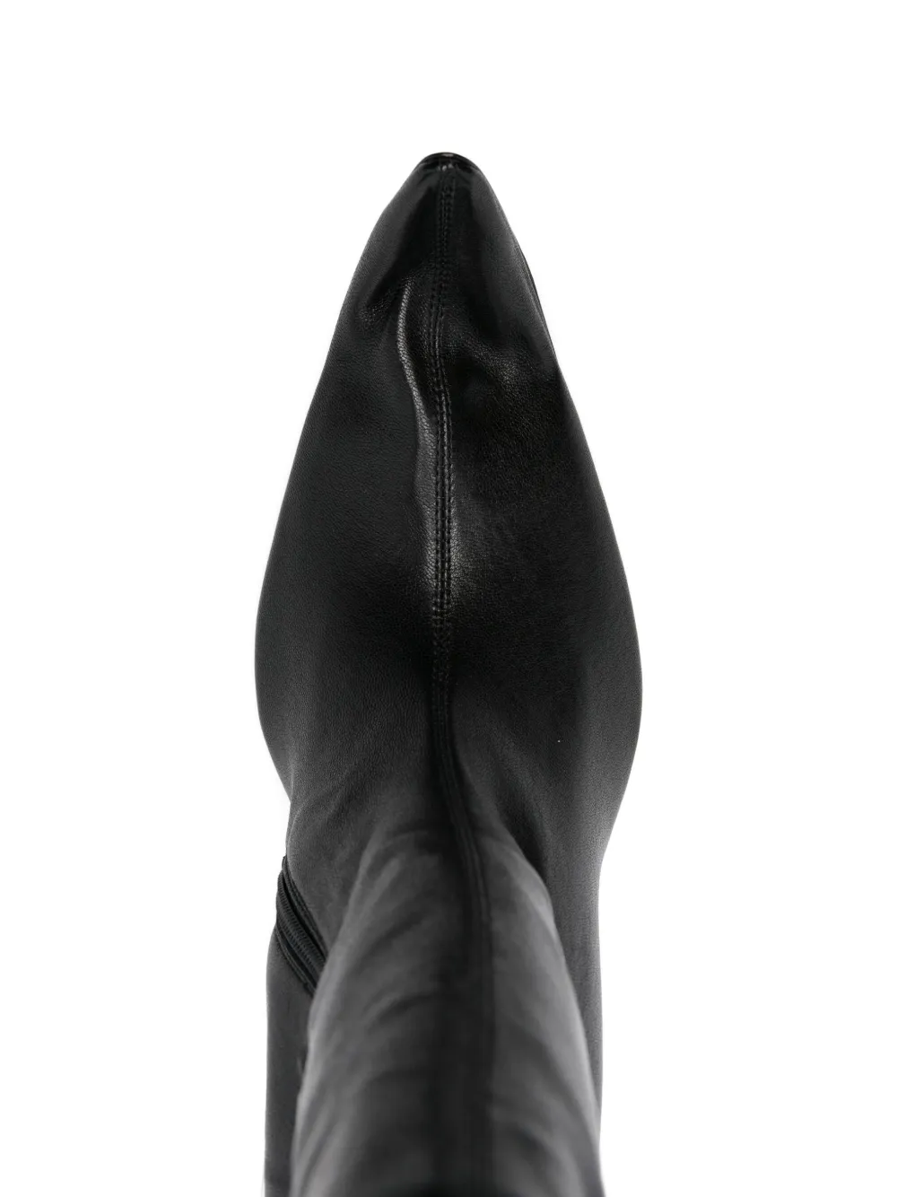 Balenciaga 110 mm leren overknee laarzen met puntige neus Zwart