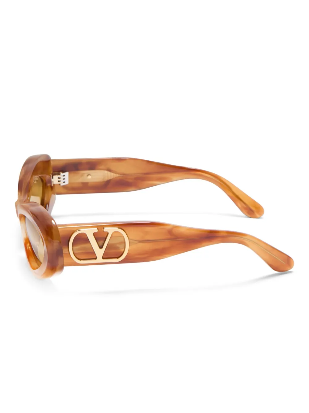 VALENTINO GARAVANI EYEWEAR Zonnebril met ovalen montuur Bruin