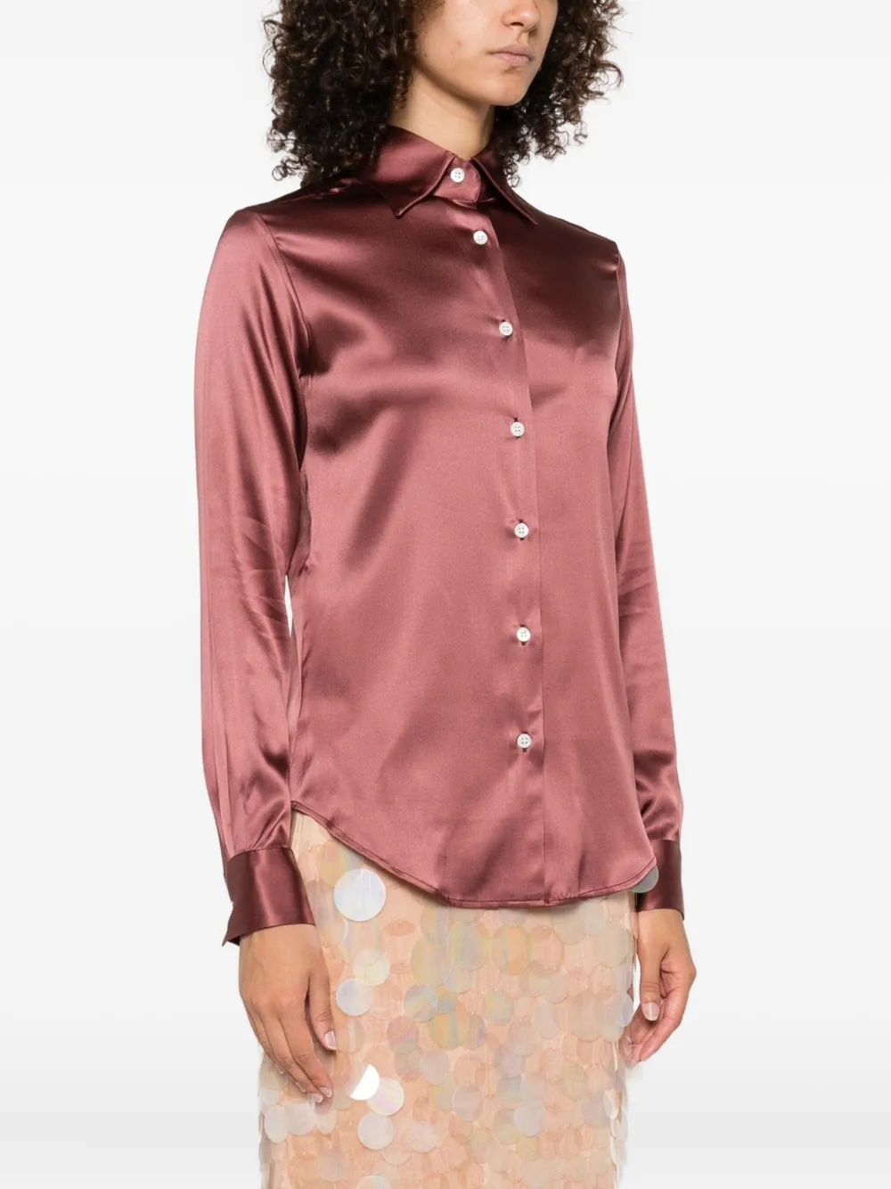 Mazzarelli Blouse van zijdemix Rood