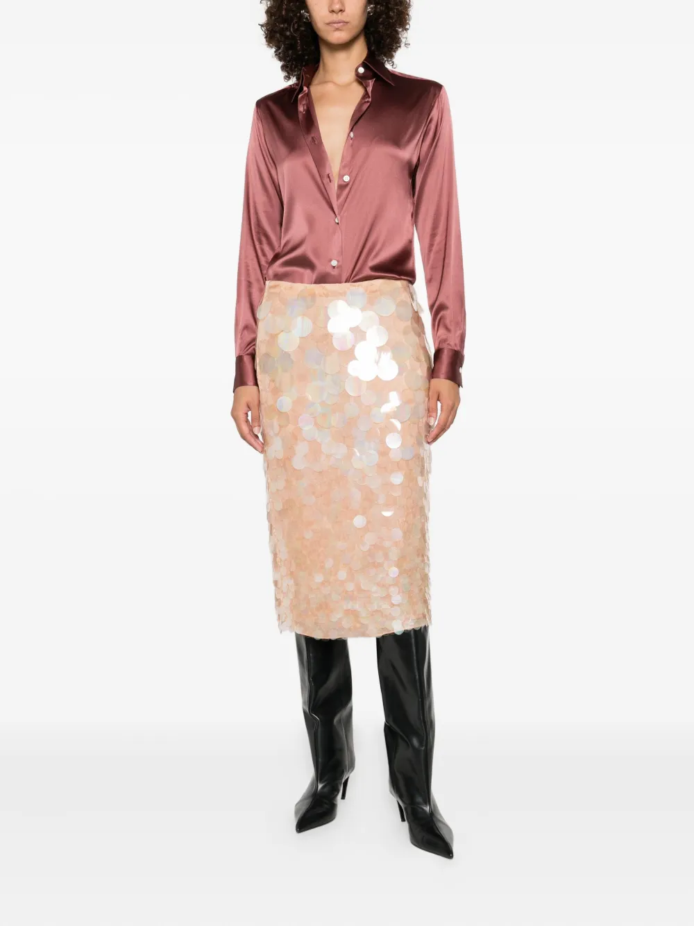 Mazzarelli Blouse van zijdemix Rood