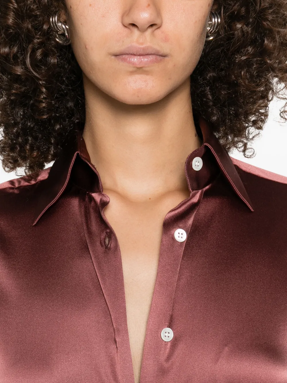 Mazzarelli Blouse van zijdemix Rood