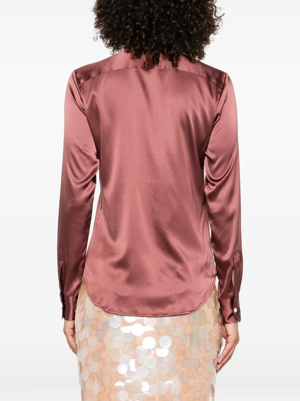 Mazzarelli Blouse van zijdemix Rood
