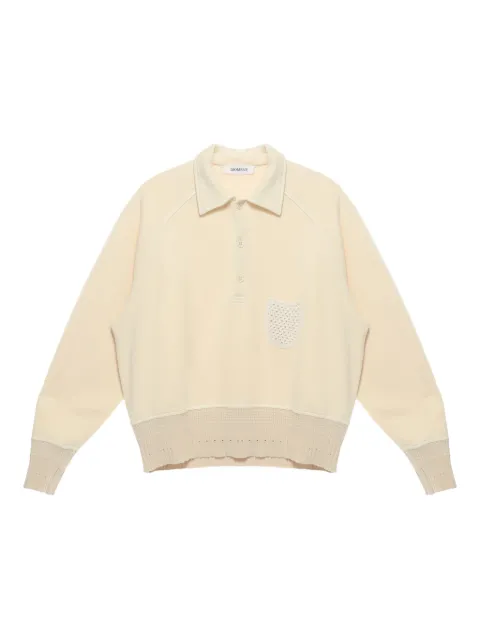 Diomene 钩编针织细节polo领毛衣