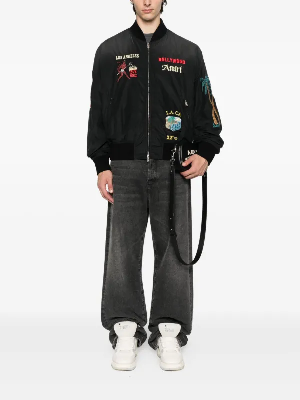 AMIRI ボンバージャケット | ブラック | FARFETCH JP