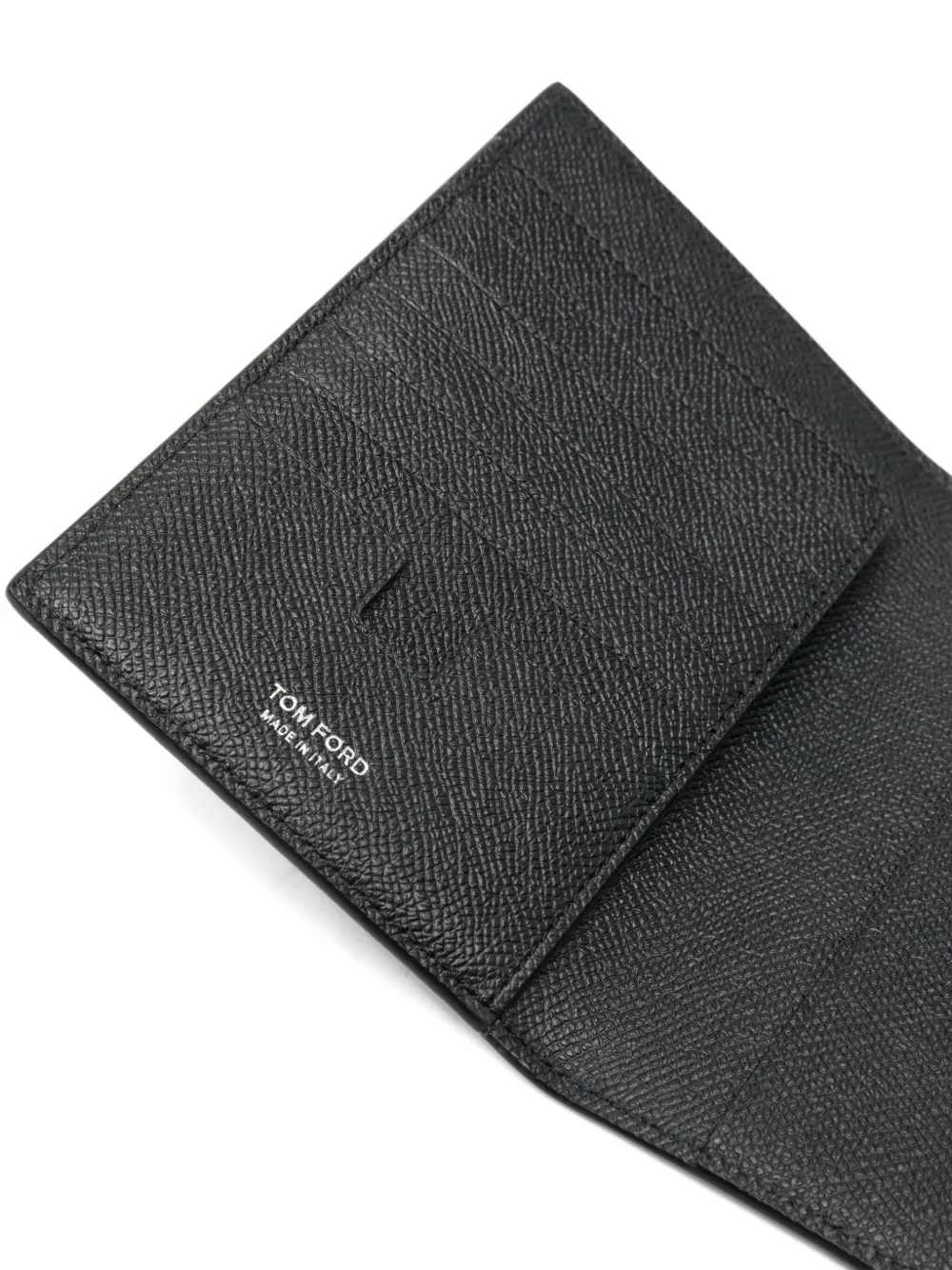 TOM FORD logo-plaque leather cardholder Zwart