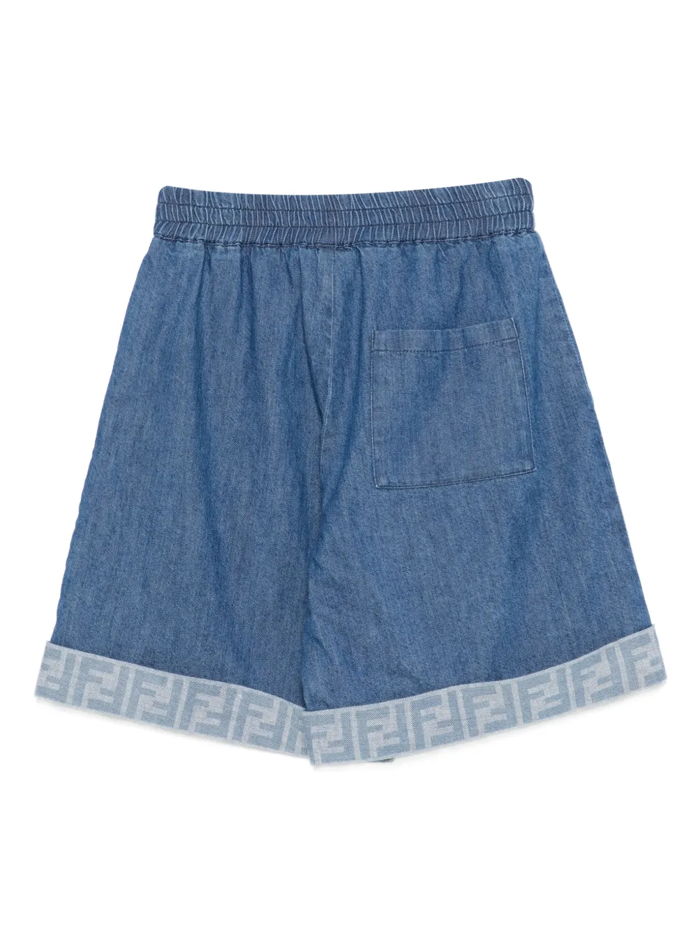 Fendi Kids embroidered-logo denim shorts | Boys Denim Shorts | Image 2