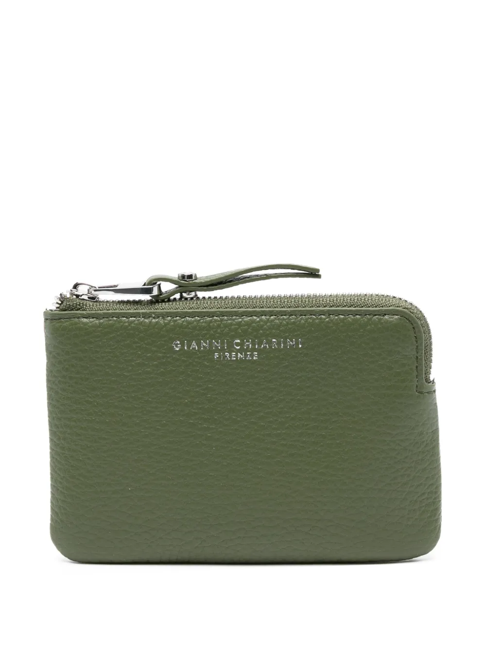 grained-leather zip wallet
