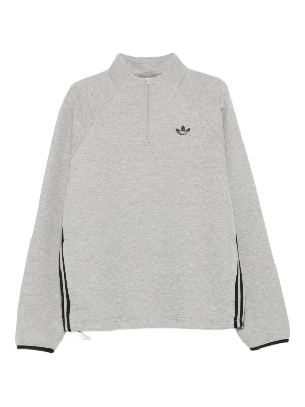 Adidas Spacer Drill half-zip side-stripe Sweatshirt Grey FARFETCH PH