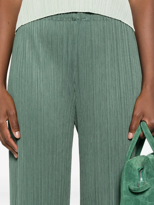 Pleats Please Issey Miyake ストレートパンツ | グリーン