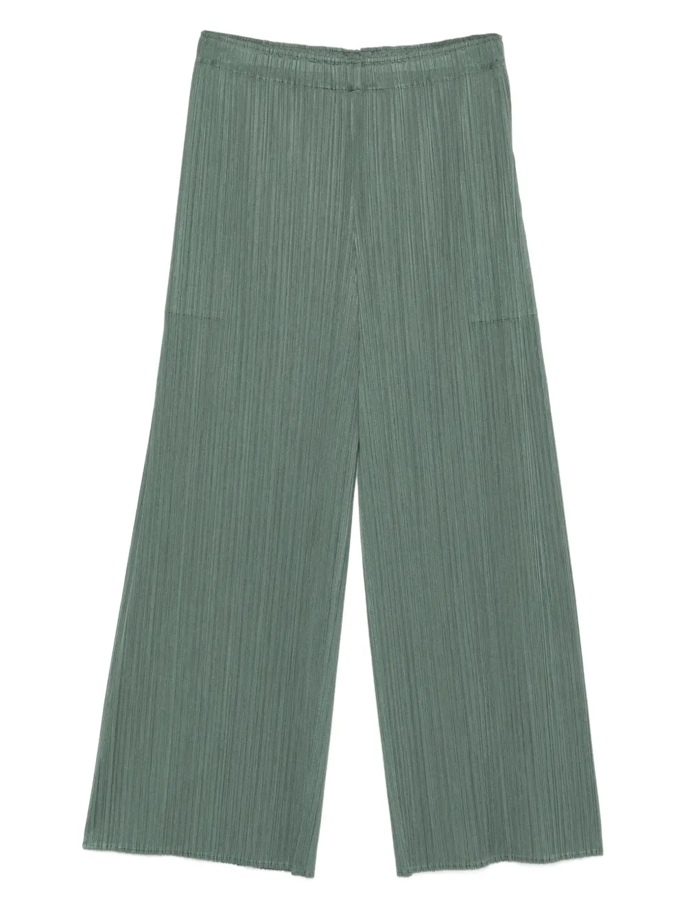 Pleats Please Issey Miyake pleated straight trousers - グリーン Pleats Please Issey Miyake pleated straight trousers - グリーン