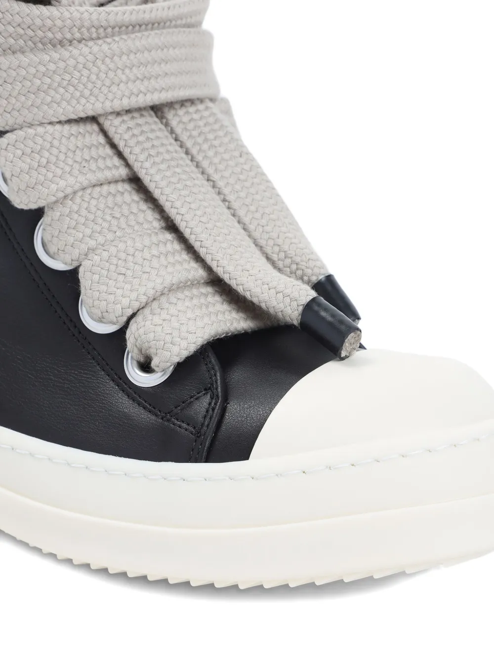 Rick Owens Jumbolace leather high-top sneakers Black