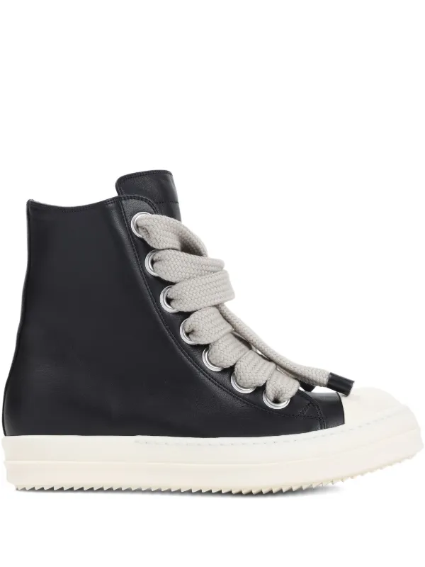 Rick Owens Jumbolace ハイカット レザースニーカー | ブラック Rick Owens Jumbolace ハイカット レザースニーカー | ブラック