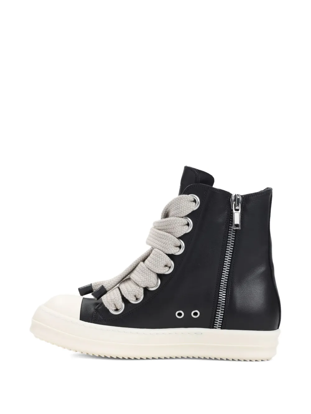 Rick Owens Jumbolace leather high-top sneakers Black
